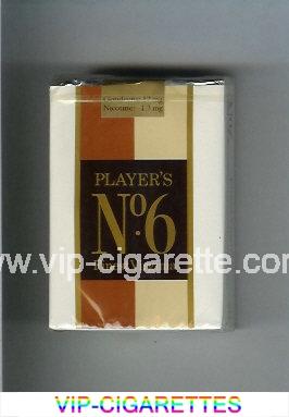 Player's No 6 Finest Virginia brown and biege and white cigarettes soft box