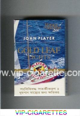 Player's Gold Leaf John Player Lights blue and white cigarettes hard box