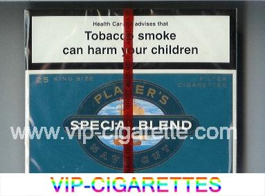 Player's Navy Cut Special Blend 25 blue cigarettes wide flat hard box