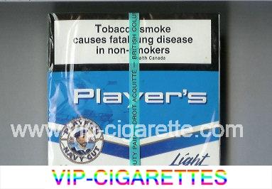 Player's Navy Cut cigarettes blue and white wide flat hard box