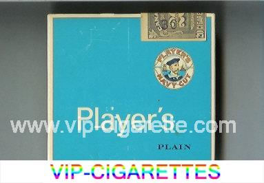 Player's Navy Cut Plain blue cigarettes wide flat hard box