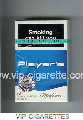 Player's Navy Cut Medium cigarettes blue and white hard box