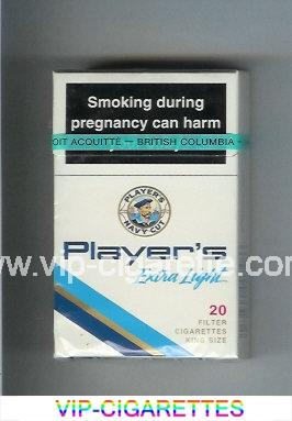 Player's Navy Cut Extra Light cigarettes white and blue hard box