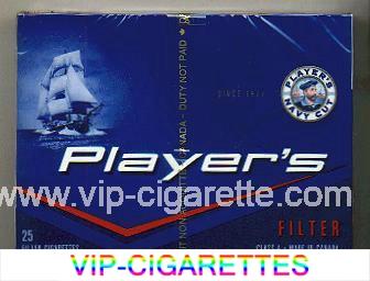 Player's Filter 25 cigarettes wide flat hard box