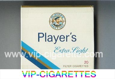 Player's Navy Cut Extra Light cigarettes white and blue wide flat hard box