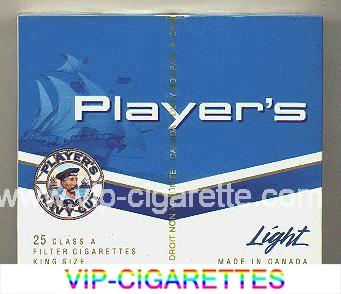 Player's Light 25 cigarettes wide flat hard box