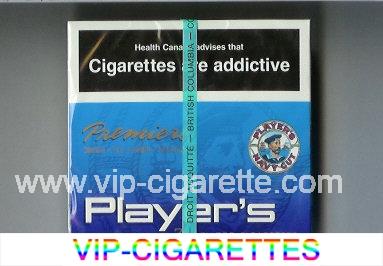 Player's Navy Cut Premiere Smooth blue cigarettes wide flat hard box