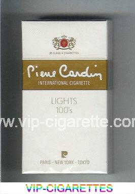 Pierre Cardin Lights 100s white and gold cigarettes hard box