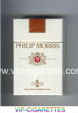 Philip Morris One 1 Ultra Light American Taste cigarettes hard box
