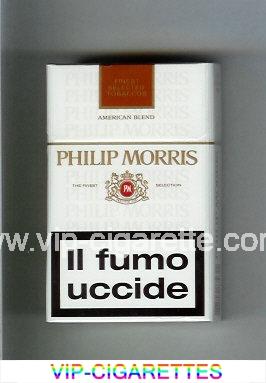 Philip Morris American Blend white and brown cigarettes hard box