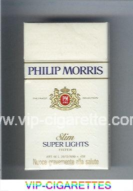 Philip Morris Super Lights Slim 100s cigarettes hard box