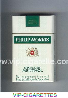 Philip Morris Super Lights Menthol cigarettes hard box