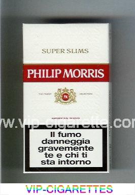 Philip Morris Super Slims American Blend 100s white and red cigarettes hard box