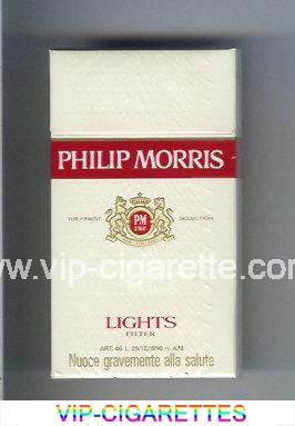 Philip Morris Lights 100s white and red cigarettes hard box