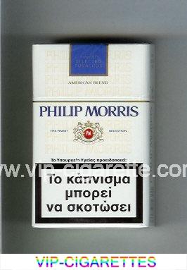 Philip Morris American Blend white and blue cigarettes hard box