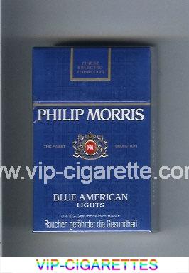 Philip Morris Blue American Lights cigarettes hard box