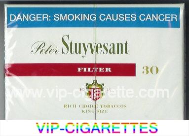 Peter Stuyvesant 1592 - 1672 Filter 30 cigarettes wide flat hard box