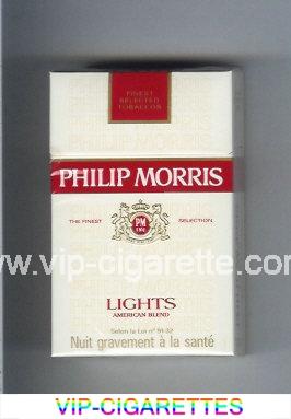 Philip Morris Lights American Blend white and red cigarettes hard box