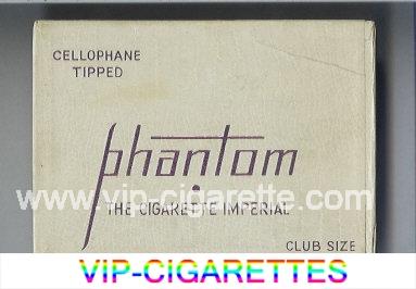 Phantom The Cigarette Imperial Cellophane Tipped white cigarettes wide flat hard box