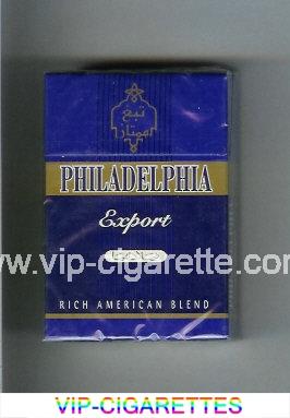 Philadelphia Export Rich American Blend blue and gold cigarettes hard box