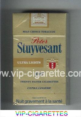 Peter Stuyvesant Ultra Lights 100s gold cigarettes hard box