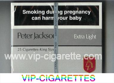 Peter Jackson Extra Light 25 cigarettes King Size wide flat hard box