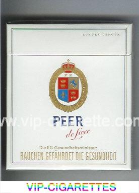 Peer De Luxe 100s white cigarettes wide flat hard box