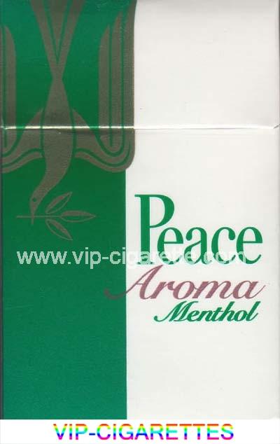 Peace Aroma Menthol white and green cigarettes hard box