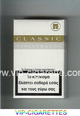 Papastratos Classic white and gold and grey cigarettes hard box