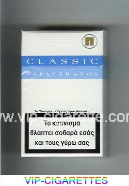 Papastratos Classic white and blue and light blue cigarettes hard box