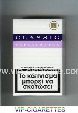 Papastratos Classic white and dark blue and pink cigarettes hard box