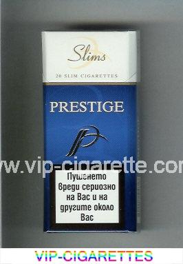 P Prestige Slims 100s blue and white cigarettes hard box