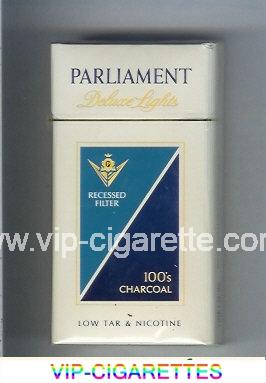 Parliament Deluxe Lights 100s Charcoal cigarettes hard box