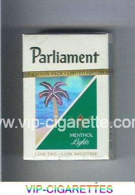 Parliament Menthol Lights hologram with a palm cigarettes hard box