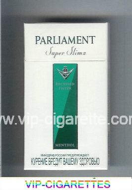 Parliament Super Slims Menthol 100s cigarettes hard box