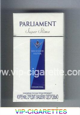 Parliament Super Slims Charcoal 100s cigarettes hard box