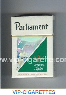 Parliament Menthol Lights hologram with a waterfall cigarettes hard box