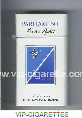 Parliament Extra Lights Charcoal 100s cigarettes hard box