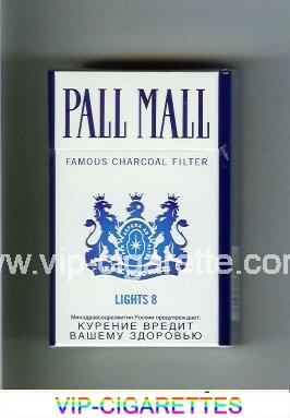 Pall Mall Famous Charcoal Filter Lights 8 cigarettes hard box