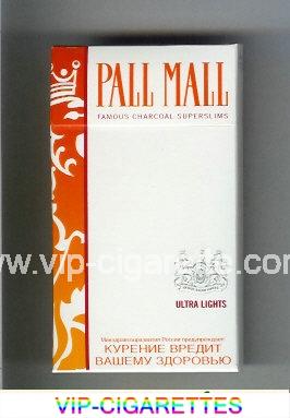 Pall Mall Famous Charcoal Superslims Ultra Lights 100s cigarettes hard box