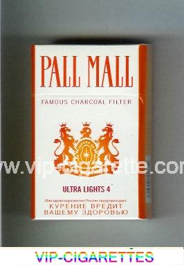 Pall Mall Famous Charcoal Filter Ultra Lights 4 cigarettes hard box