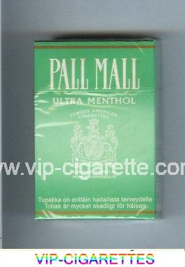Pall Mall Famous American Cigarettes Ultra Menthol cigarettes hard box