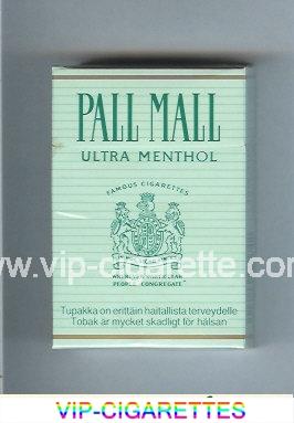 Pall Mall Famous Cigarettes Ultra Menthol cigarettes hard box