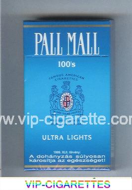 Pall Mall Ultra Lights 100s cigarettes hard box