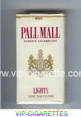 Pall Mall Famous Cigarettes Lights white 100s cigarettes soft box