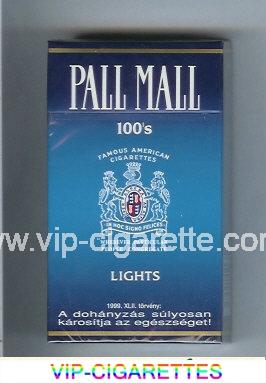 Pall Mall Famous American Cigarettes Lights 100s cigarettes hard box