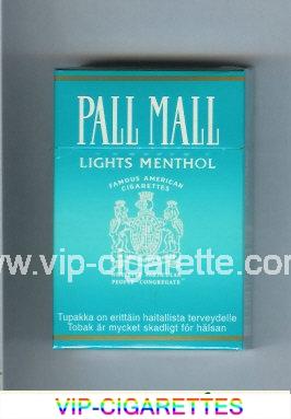 Pall Mall Famous American Cigarettes Lights Menthol light green cigarettes hard box