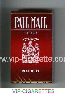 Pall Mall Famous American Cigarettes Filter 100s cigarettes hard box