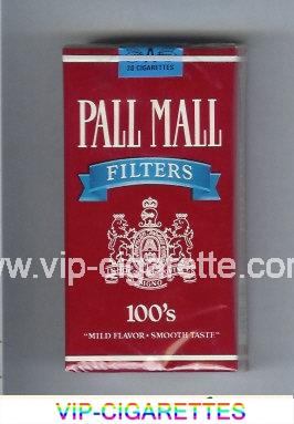 Pall Mall Filters red and blue 100s cigarettes soft box