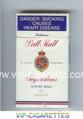 Pall Mall Rothmans Superslims Luxury Mild 20 cigarettes 100s hard box